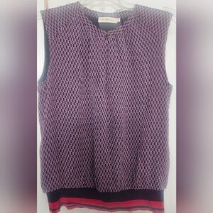 Tory Burch Geometric Pattern Sleeveless Top Size 6